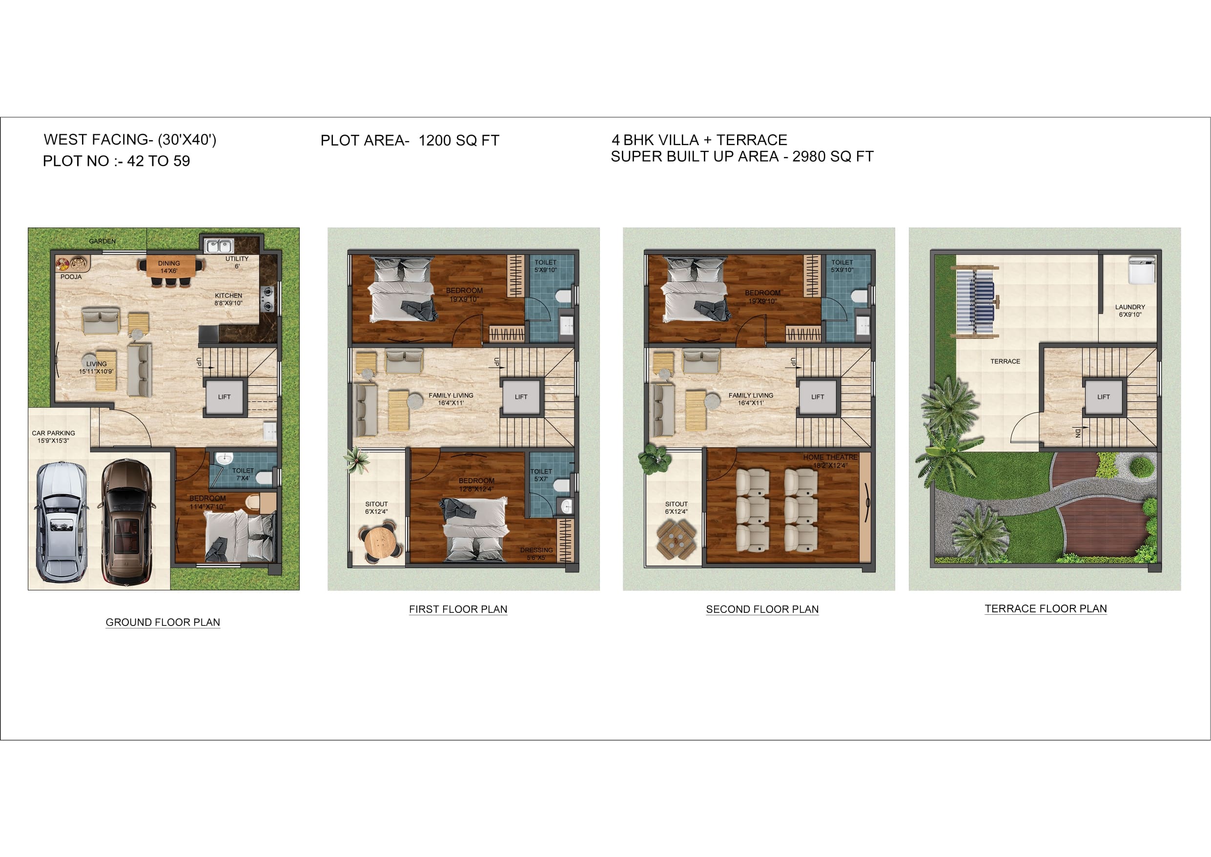 4 BHK Floor Plan